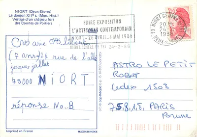 Niort — Zamek XI wieku (Mon. Hist.) — Zadzior zamek województwa Poitiers — wydawca IRIS — Rewers