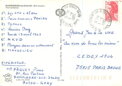 Dampierre-sur-Salon — Widok z powietrza — Repro Interdite - 35-000 — Rewers