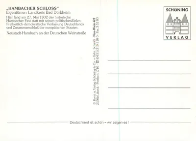 Festival de Hambach — 27 de maio de 1832 — Schöning Verlag — Verso