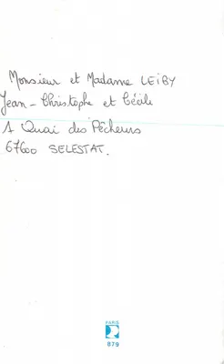 Śpiący niemowlę — miękka ilustracja — Paris 879 — Rewers