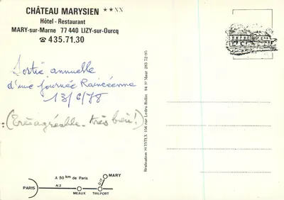 Castelo Marysien — Hotel-Restaurante — editor SCINTEX, n° 156 — Verso