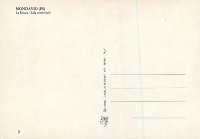 Mondavio (PS) — La Rocca - Sala conviviale — Livonni, Casella Postale 170, Terni, Italy — Verso
