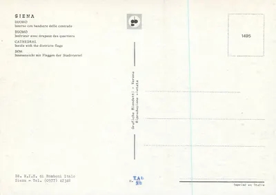 Siena — Katedra z flagami kontraktów — Grafiche Biondetti - Verona n. 70 — Rewers