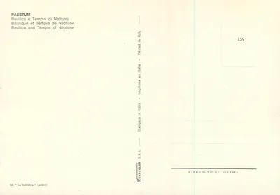 Paestum — Bazylika i świątynia Neptuna — Novacolor S.R.L. n°159 — Rewers