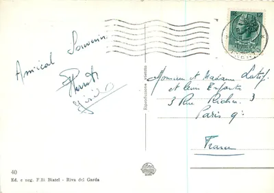 Riva del Garda — panorama — Ed. e neg. F.lli Biatel - Riva del Garda — Verso