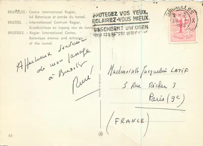Vista noturna de Bruxelas — avenue Rogier — editor JC, n°83 — Verso