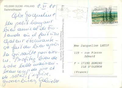 Helsinque — Esplanadi Kappeli — editor Pansset Oy, n°720 — Verso