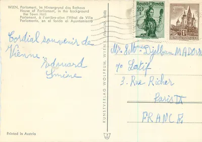 Wiedeń - Parlament i Rathaus — Kunstverlag Wolfrum, nr 6168 — Rewers