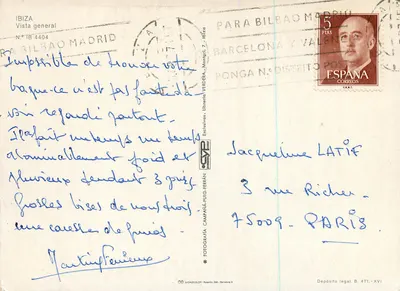 Ibiza — Widok ogólny — Wydawnictwo Madrid N.º TB 4404 — Rewers