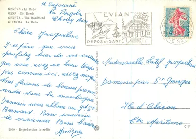 Genève - A Baía — A Fontaine de Jet d'Eau — Edições C. Sartori — Verso