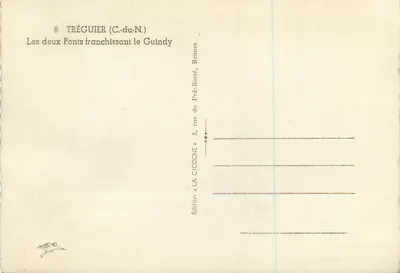 I due ponti che attraversano il Guindy — Tréguier (C.-du-N.) — Edizione « La Cicogne » — Verso