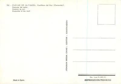 Cuevas de Altamira — Conjunto do teto — Joaquin Bedia Cano - Editor Santander — Verso