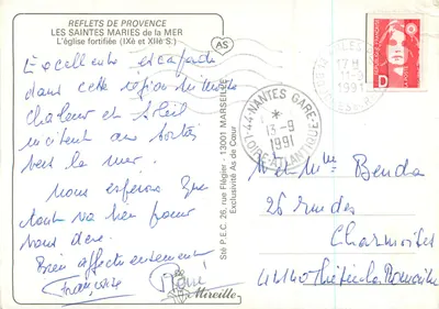 Les Saintes Maries de la Mer — Église fortifiée (IXe et XIIe s.) — Éditeur TRIS — Verso