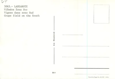 Vindas na zona sul — Lanzarote — Ed. Beascoa n° 5063 — Verso