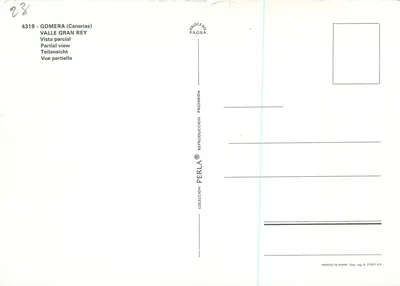 Gomera — Vale Gran Rey — edição Perla, n° 4319 — Verso