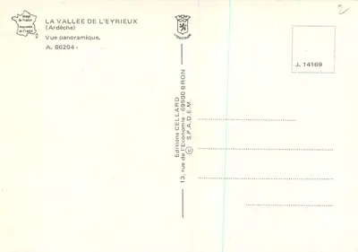 Wąwóz Eyrieux — widok panoramiczny — wydawnictwo Cellard, seria A.86204 — Rewers