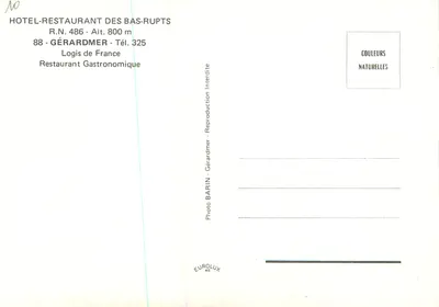 Hotel-Ristorante dei Bas-Rupts — Gérardmer, Francia — Foto BARIN — Verso