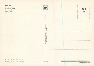 Sienne — Piazza del Campo — Wydawnictwo R.I.S. di Romboni — Rewers