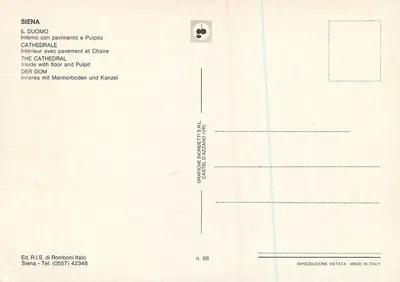 Sienne — Katedra — wnętrze z posadzką i ołtarzem — Rewers