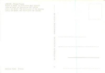 A Comunhão dos Apóstolos — Giusto di Gand — Édition Scala, Florença, n°14 — Verso