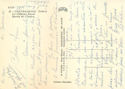 Zamek Raoul — Brzegi Indry — M. ROUSSEL, Paryż — Rewers