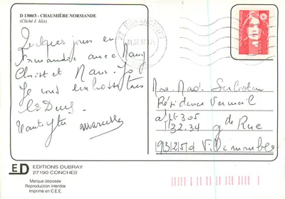 Chalé Normando — D 1300/3 — Edições Dubray — Verso