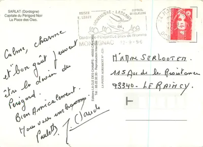Sarlat (Dordogne) — Hoofdstad van het Zwarte Périgord, La Place des Oies — Uitgaven La Cle des Champs — Achterkant