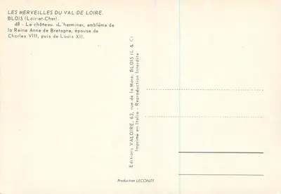 Castelo de Blois — A herminha, emblema de Anne de Bretagne, esposa de Charles VIII depois Louis XII — Verso