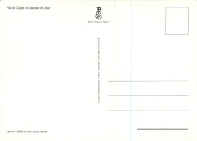 Val di Cogne: wodospady Lillaz — seria Wschodniego Wali, wydawca Prulli & Verlucca — Rewers