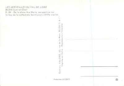 BLOIS — Torre da catedral de São Luís (século XVIII) — Éditions VALOIRE — Verso