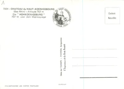 Zamek Haut-Koenigsbourg — widok z lotu — Wydawnictwo Europejskie, Pierron — Rewers