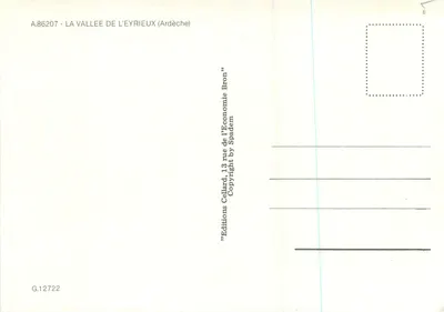 A Valle da Eyrieux — Ardèche — Edições Spadem — Verso