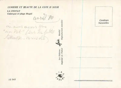 La Ciotat — Calanque e praia Mugel — Les Éditions Chromé — Verso