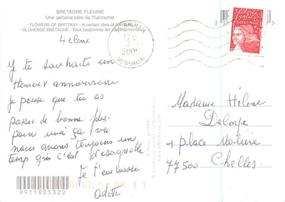 Bretanha Fleurida — Edições Jo's Le Doyard, n° 9911805322 — Verso