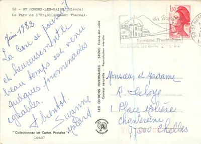 Saint-Honoré-les-Bains — O Parque do Estabelecimento Termal — Éditions Nivernaises — Verso