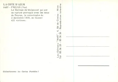 O Barragem de Malpasset — catástrofe do 2 de dezembro de 1959 — Éditions MAR — Verso