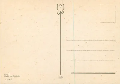 Delft — Mercado com o Stadhuis — Sleding 51.767.12 — Verso