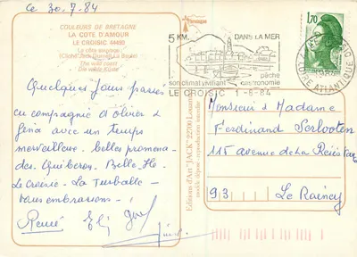 A Costa Selvagem — Le Croisic — Edições de Arte 'Jack' 44490 — Verso