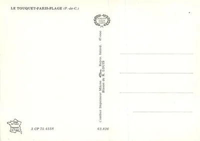 Le Touquet-Paris-Plage — panoramische uitzicht met de belangrijkste locaties — Uitgever Combier, nr. 3 Antieke ansichtkaart 75 4558 — Achterkant