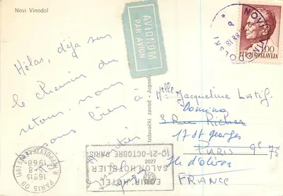 Widok z Novi Vinodol — Chorwacja — wydawca IZDRAVAČKI ZAVOD — Rewers