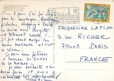 Zurique — Skyline, Lago e Alpes — Zoltingen para Conferências — Verso