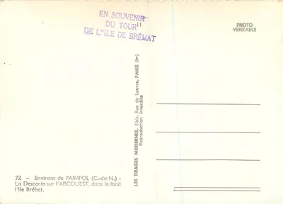 A Descida para o Arcouest — Arredores de Paimpol — Editor Les Tirages Modernes, Paris — Verso