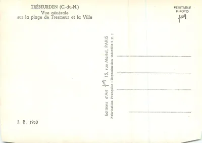 Trébeurden (C.-du-N.) — Ogólny widok plaży Tresmeur i miasta — Editions d'Art Martel, Paryż — Rewers