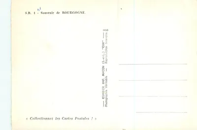 Borgonha — Lembrete da Borgonha — Combier, Macôn — Verso
