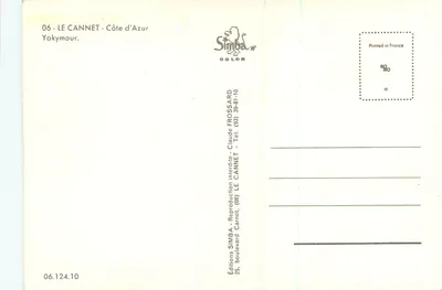 Jardim em Le Cannet — Costa Azul — Éditions SIMBA — Verso