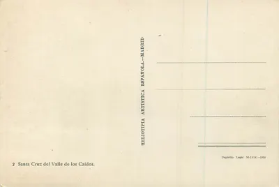 Santa Cruz del Valle de los Caídos — Monumento a la Cruz — Heliotipia Artística Española, Madrid — Rewers