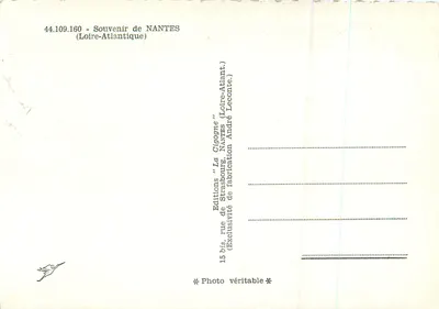 Nantes — Erinnerung an Nantes — Editions 'La Cigogne' — Rückseite