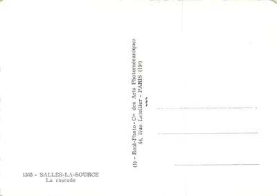 SALLES-LA-SOURCE — Wodospad — Real-Photo-Cie des Arts Photomécaniques — Rewers