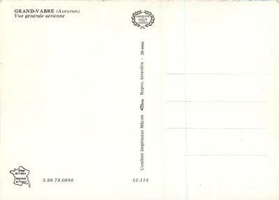 Grand-Vabre (Aveyron) — Ogólny widok z powietrza — Combier Drukarnia Mâcon — Rewers