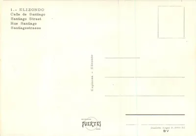 Elizondo — Calle de Santiago — Editor Fuertes, San Sebastián, n° B.5003-XI — Verso